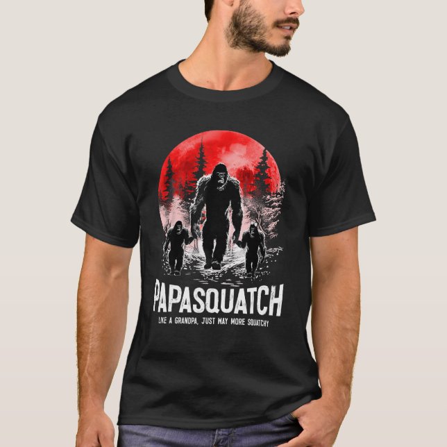 Mens Papasquatch Like A Grandpa Just Way More Squa T-Shirt (Front)