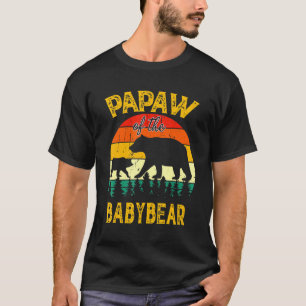 Mens Papaw Of The Baby Bear Birthday Papaw Fathers T-Shirt