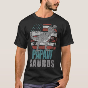 Mens Papawsaurus Rex Dinosaur Grandpa Saurus Ameri T-Shirt