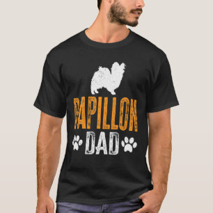 Mens Papillon Dad Gift Dog Daddy Papillon Father D T-Shirt