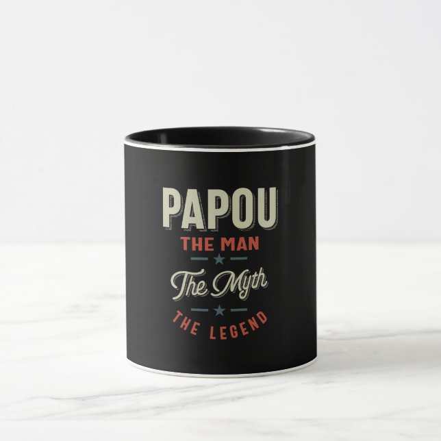 Mens Papou Shirt Gift: The Man The Myth The Legend Mug (Center)
