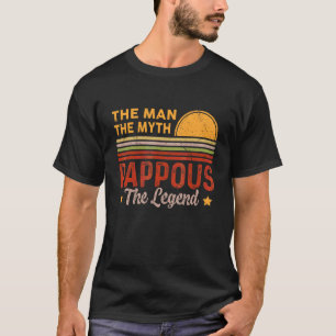 Mens Pappous The Man Myth Legend Retro Grandpa Fat T-Shirt