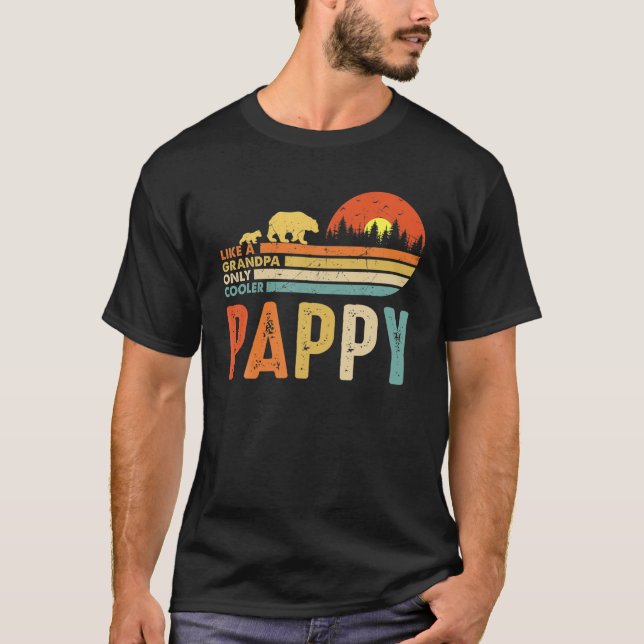 Mens Pappy Like A Grandpa Only Cooler For Men Funn T-Shirt (Front)