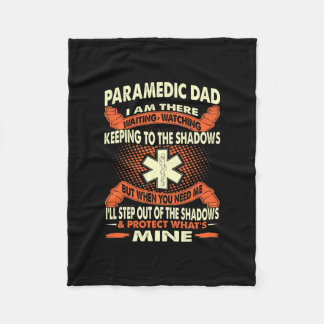 Mens Paramedic Dad Waiting Protect Father's Day Fleece Blanket