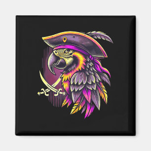 Mens parrot pirate freebooter jolly roger pirate magnet