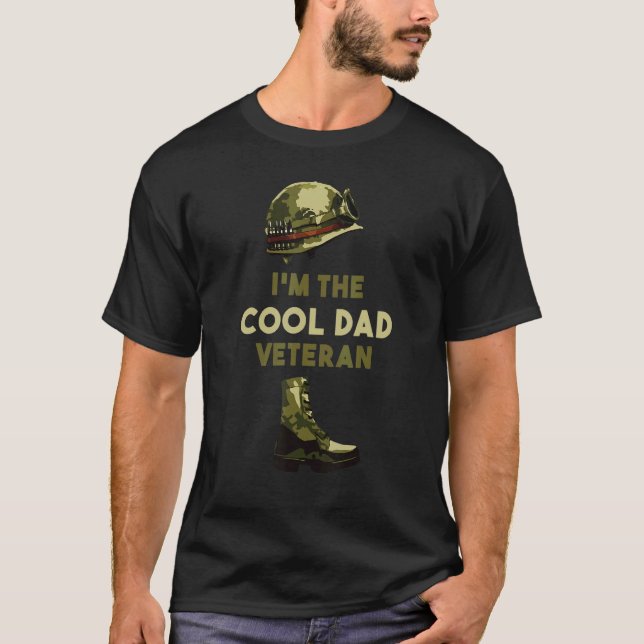 Mens Patriot Soldier  I'm The Cool Dad Veteran T-Shirt (Front)