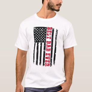 Mens Patriotic American Flag Best Dad Ever - T Fat T-Shirt
