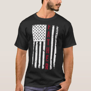 Mens Patriotic American Flag Father Day Dad Fath T-Shirt