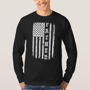 Mens Patriotic American Flag Father Day Dad Fath T-Shirt