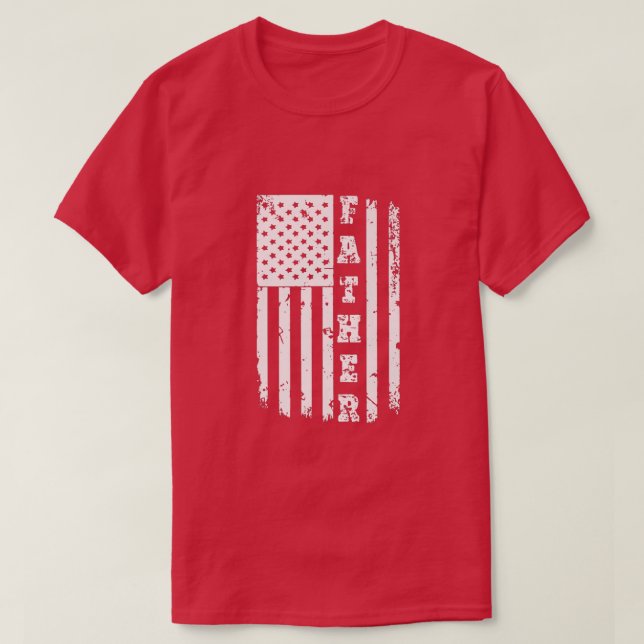 Mens Patriotic American Flag Father Day - Dad TShi T-Shirt (Design Front)