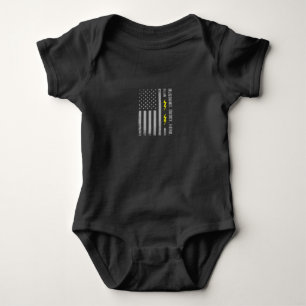 Mens Patriotic Electrician Dad American Flag Fars Baby Bodysuit