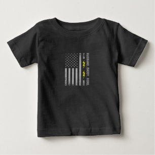 Mens Patriotic Electrician Dad American Flag Fars Baby T-Shirt