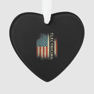Mens Patriotic Electrician Gifts American Usa Flag Ornament