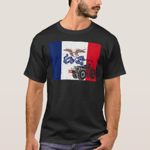 Mens Patriotic Farmer Usa State Farming Tractor Io T-Shirt