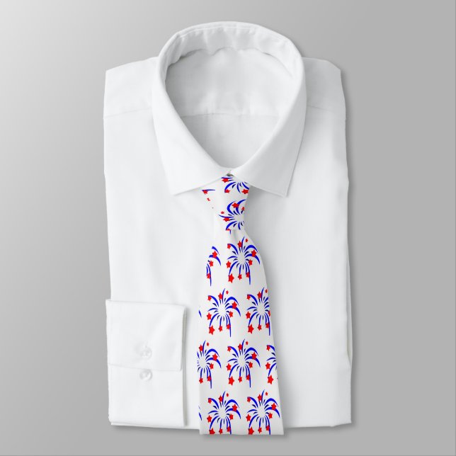 Men's Patriotic Fireworks Tie (Tied)
