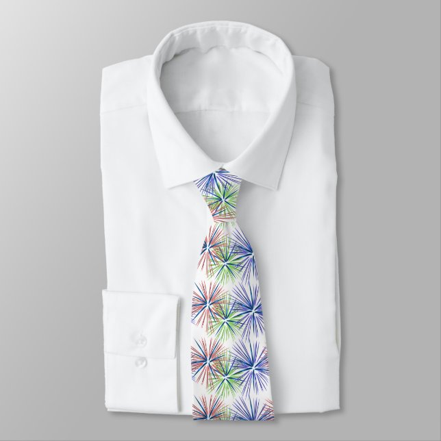 Men's Patriotic Fireworks Tie (Tied)