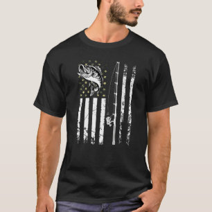 Mens Patriotic Fishing Camouflage Usa Flag Bass Fi T-Shirt