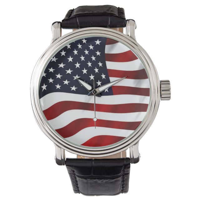 Men's Patriotic, Flag eWatch Watch (Front)