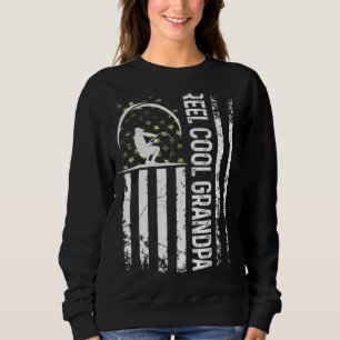 Mens Patriotic Flag Reel Cool Grandpa For Daddy Hu Sweatshirt