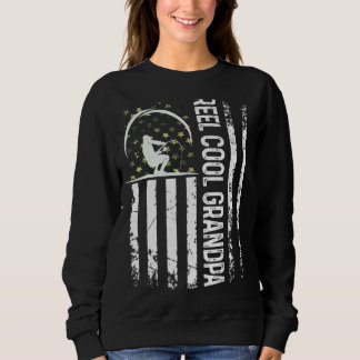 Mens Patriotic Flag Reel Cool Grandpa For Daddy Hu Sweatshirt