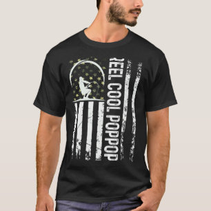 Mens Patriotic Flag Reel Cool Poppop For Daddy Hus T-Shirt