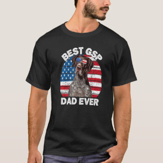Mens Patriotic German Shorthaired Pointer Dad Amer T-Shirt