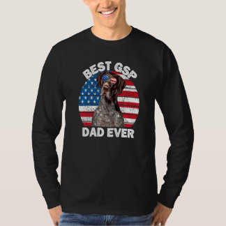 Mens Patriotic German Shorthaired Pointer Dad Amer T-Shirt