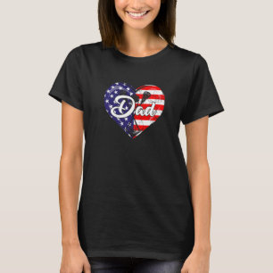 Mens Patriotic Lacrosse Dad American Flag Heart 4t T-Shirt
