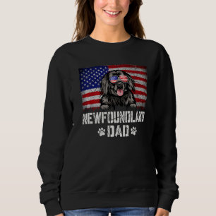 Mens Patriotic Newfoundland Dad American Flag 4th Sweatshirt