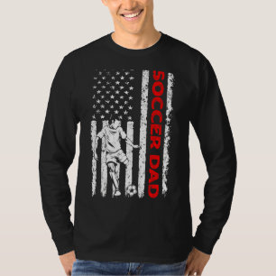 Mens Patriotic Soccer Dad American Flag Men Father T-Shirt