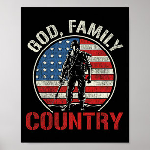 Mens Patriotic Soldier Us Flag Army United States Poster