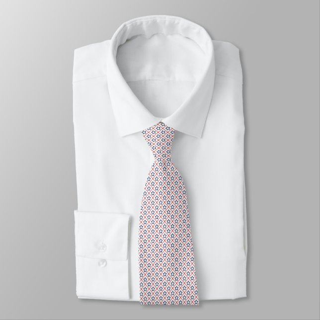 Men's Patriotic Stars Tie (Tied)