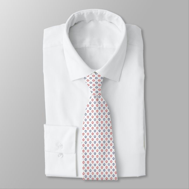 Men's Patriotic Stars Tie (Tied)