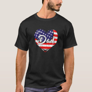 Mens Patriotic Tennis Dad American Flag Heart 4th T-Shirt