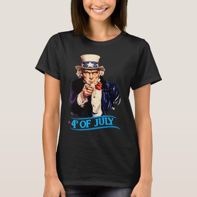 Mens Patriotic Uncle Sam 4th Of July Independence  T-Shirt (Front)
