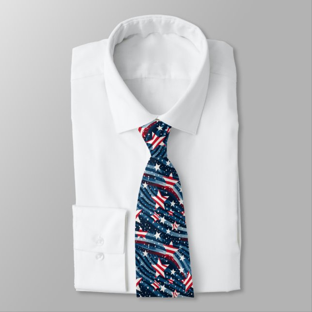 Mens Patriotic USA Tie (Tied)