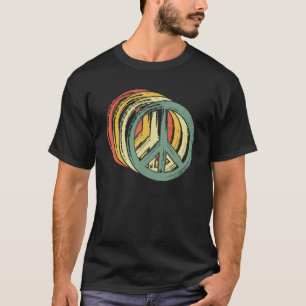 Mens Peace Sign Hippie 60s 70s 1960s Trippy Groovy T-Shirt