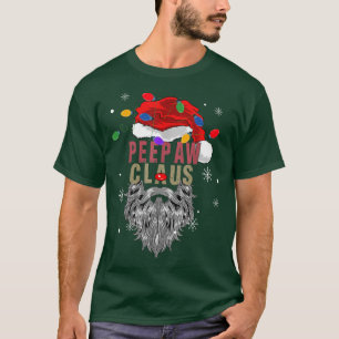 Mens Peepaw Claus Ugly Christmas Santa With Light  T-Shirt