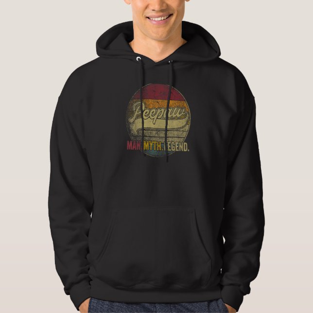 Mens Peepaw The Man The Myth The Legend Grandpa Fa Hoodie (Front)