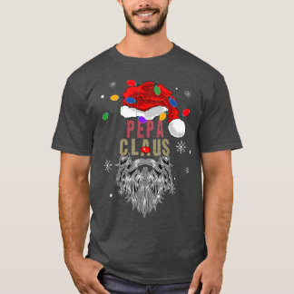 Mens Pepa Claus Ugly Christmas Santa With Light Gr T-Shirt