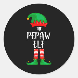 Mens Pepaw Elf Christmas Party Matching Family Gro Classic Round Sticker