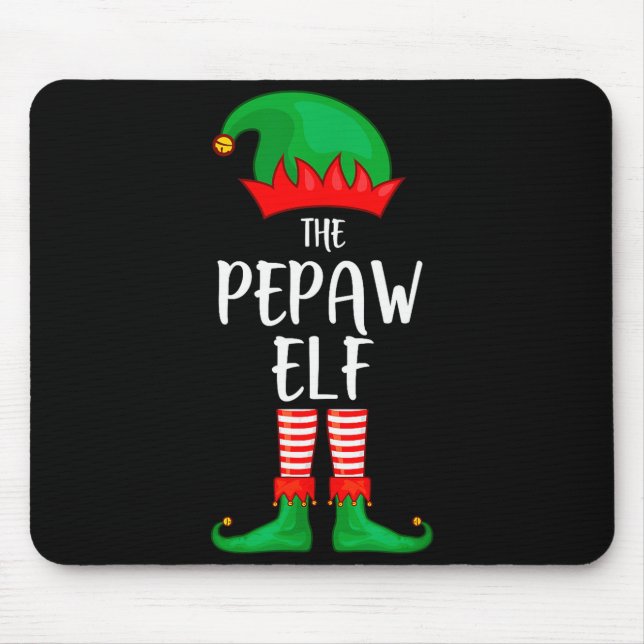 Mens Pepaw Elf Christmas Party Matching Family Gro Mouse Mat (Front)
