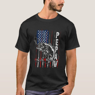 Mens Pepaw Fishing American Flag Vintage T-Shirt