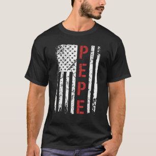 Mens Pepe Vintage Us American Flag For Dad Papa T-Shirt