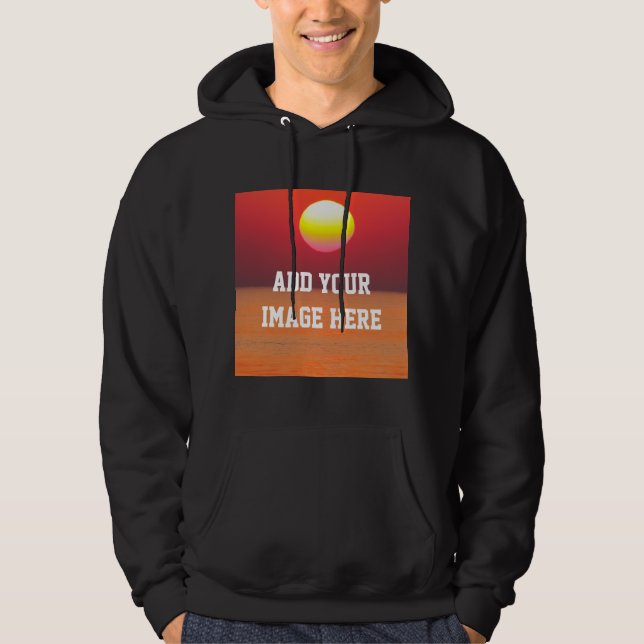Mens Personalised Add Photo Logo Template Funny Hoodie (Front)