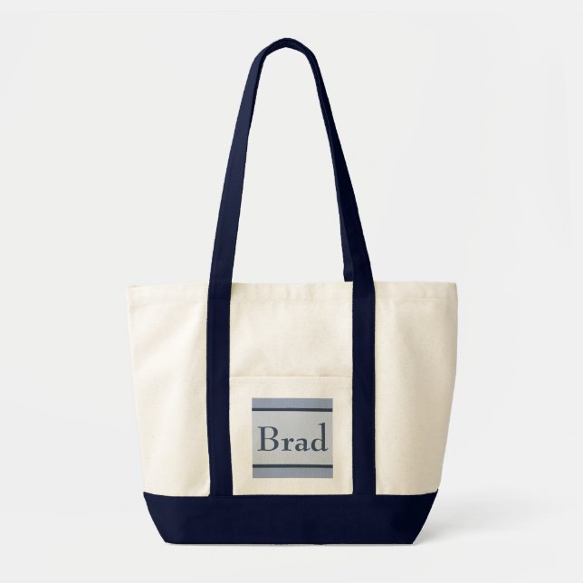Men's Personalised Tote Bag Blue Label (Front)