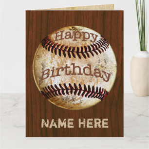 Men's Personalised Vintage Baseball Birthday Cards
