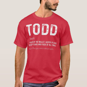 Mens Personalized Todd Dad Noun Firstname Fathers  T-Shirt
