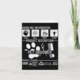 Mens pet groomer animal stylist pet salon fur card