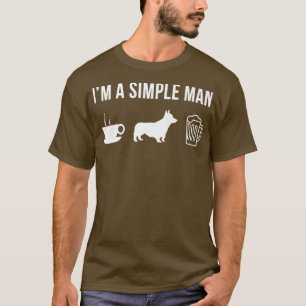 Mens Pet Pembroke Welsh Corgi Dog Puppy Simple Man T-Shirt